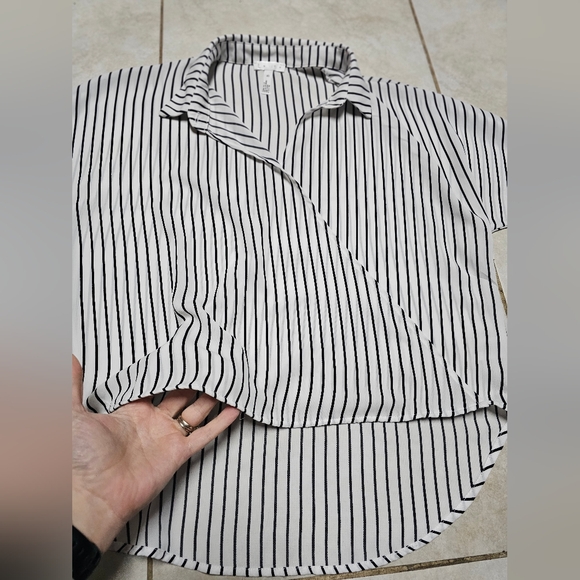 Leith stripe high low blouse top shirt xs - Picture 2 of 4